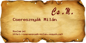 Cseresznyák Milán névjegykártya