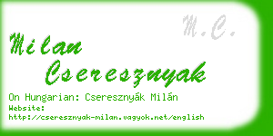 milan cseresznyak business card