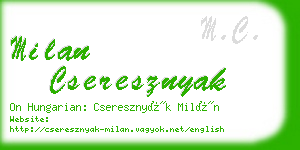 milan cseresznyak business card